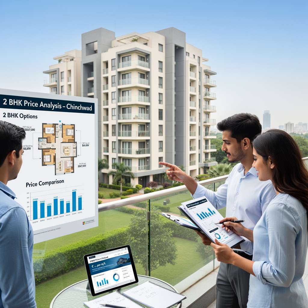 2 bhk price in chinchwad showing residential apartment building